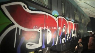 Первые вагоны LRT уже разрисовали граффити – возбуждено уголовное дело